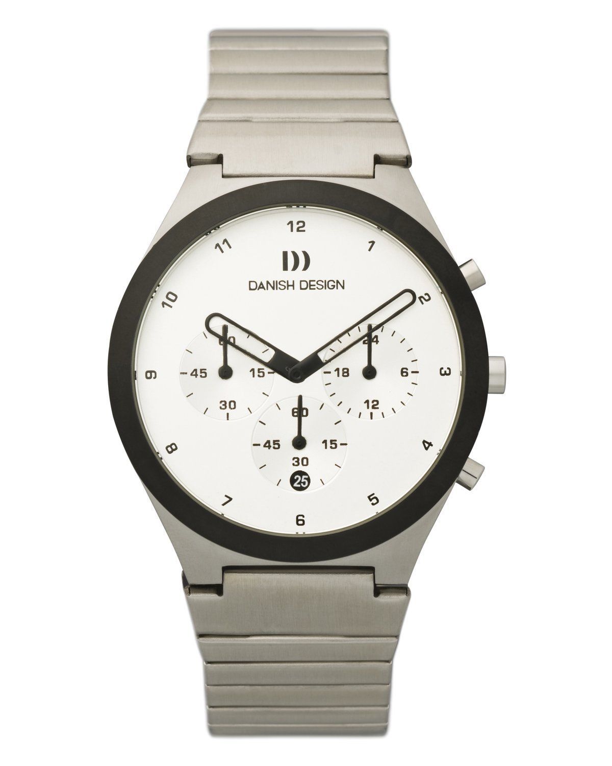 Pre-owned Danish Design Iq62q885 White Dial Chronograph Quartz Stainless Steel Men's Watch