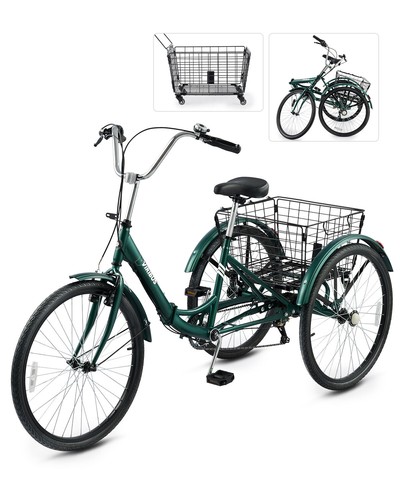 Secondhand 26 Inch Folding Adult Tricycle 7 Speed 3 Wheel Bi