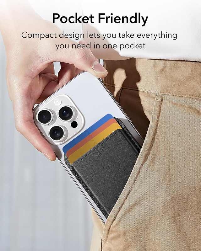 Upgraded for MagSafe Wallet, 5 Card Holder, RFID Blocking, Magnetic Wallet with