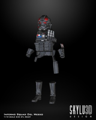 UNPAINTED 1:12 Inferno Squad Del Meeko Battlefront 2 Armor Set for 6'' customs