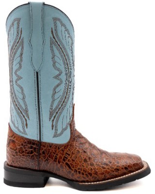 Pre-owned Ferrini Women's Kai Western Boot - Broad Square Toe - 9259361 In Brown