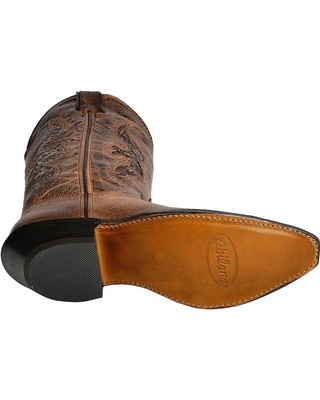 Pre-owned Abilene Women's Hand Tooled Inlay Western Boot - Snip Toe - 9141 In Brown