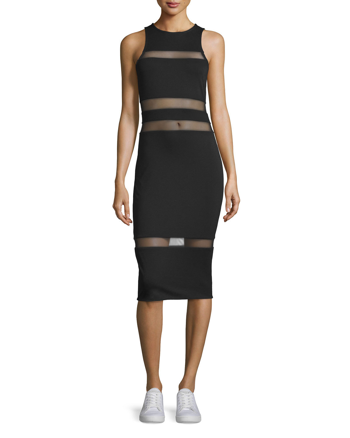 NWT!! Sexy!! T by Alexander Wang Mesh-Trim Lux Ponte Midi