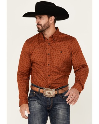 Rank 45 Men's 45&Reg; Rough Neck Geo Print Long Sleeve Button-Down Stretch -