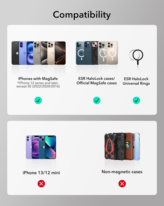 Magnetic Wallet (HaloLock), Geo iPhone Wallet Stand with Full Find My Functional