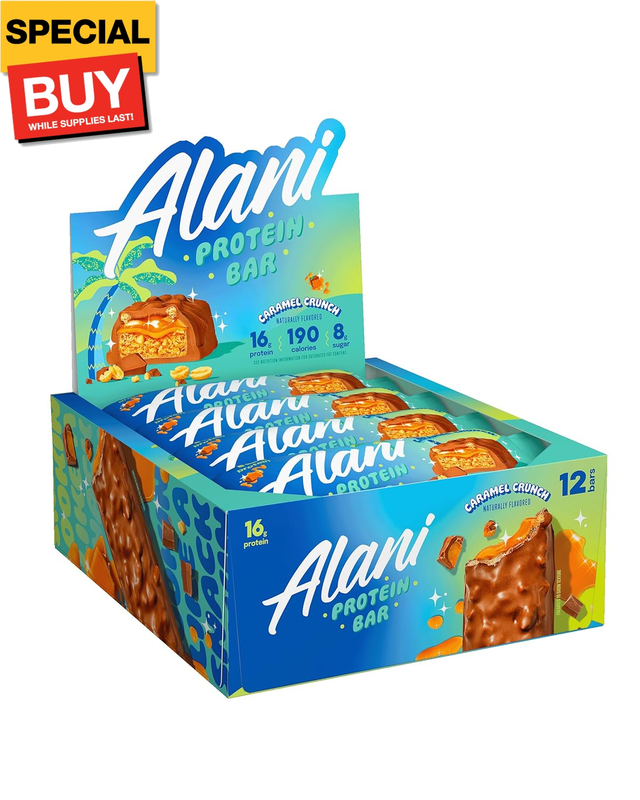 Protein Bars CARAMEL CRUNCH | High Protein Gluten-Free Bars | 16g Protein | Low-Sugar (7G) Low-Carb Healthy Snacks | 12 Individually Wrapped Bars