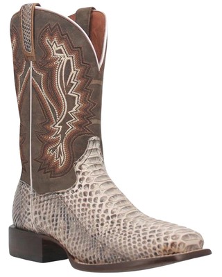 Pre-owned Dan Post Men's Brutus Exotic Python Western Performance Boot Broad Square Toe - In Beige
