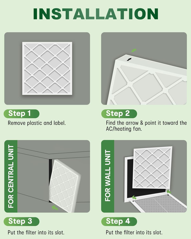 16x20x1 Air Filter MERV 11 Pleated HVAC AC Furnace Air Filters Replacement | 6-P
