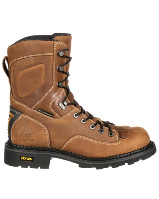 Pre-owned Georgia Boot Men's Comfort Core Waterproof Logger Composite Toe - Gb00123 In Russett