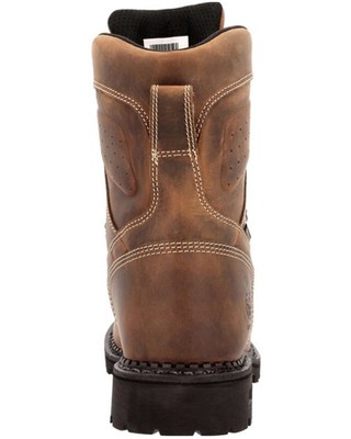 Pre-owned Georgia Boot Men's Usa Logger Waterproof Work Boot - Round Toe - Gb00538 In Brown