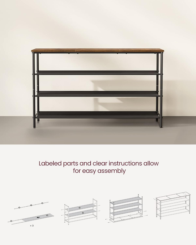 Shoe Rack, 4 Tier Shoe Storage Rack for 15-18 Pairs of Shoes, Shoe Organizer for