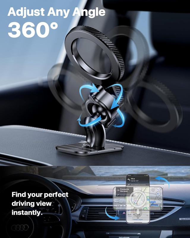 for MagSafe Car Mount, [Upgraded Steel Hook&Strong Magnets] Magnetic Phone Holde