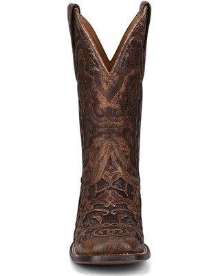 Pre-owned Corral Men's Exotic Alligator Inlay Western Boot - Broad Square Toe - A4173 In Brown