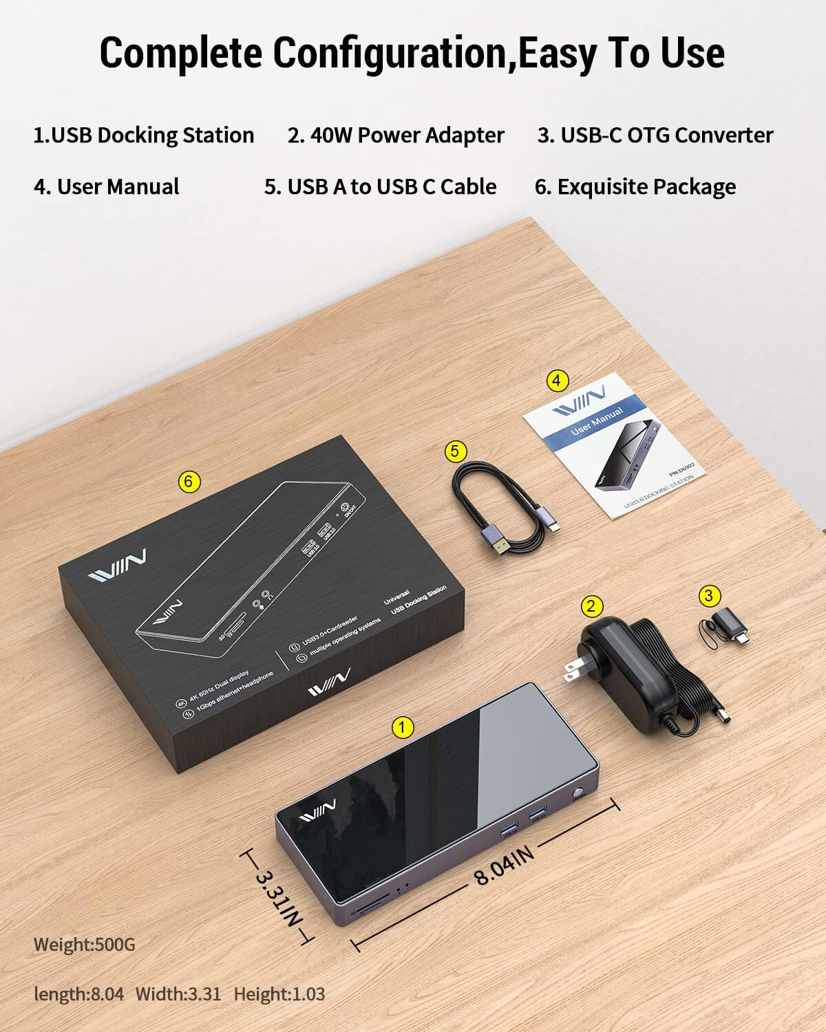 USB 3.0 Docking Station, IVIIN Universal Docking Station Dual Monitor 4K HDMI