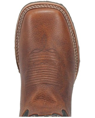 Pre-owned Dan Post Men's Boldon Western Performance Boot - Broad Square Toe Brown 7.5 D