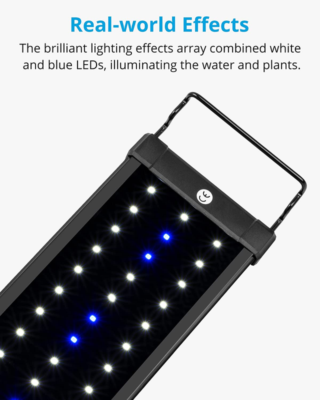 Classicled Aquarium Light, Fish Tank Light with Extendable Brackets, White and B