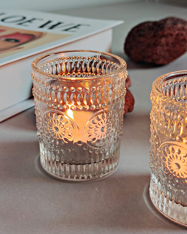 S Set Of 24, Fall Votive Candle Holders, Vintage Tea