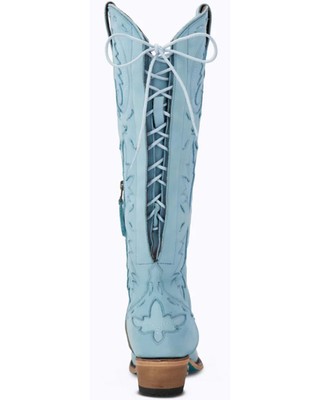 Pre-owned Lane Women's Reverie Tall Western Boot - Snip Toe - Lb0495a 10 M In Blue