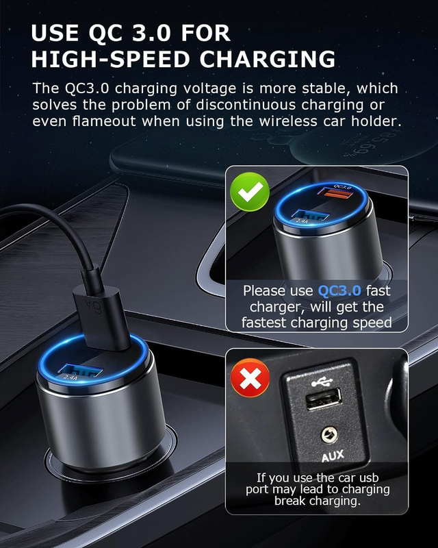 for Magsafe Car Mount Charger-Magnetic Car Phone Holder Wireless Car Charger for