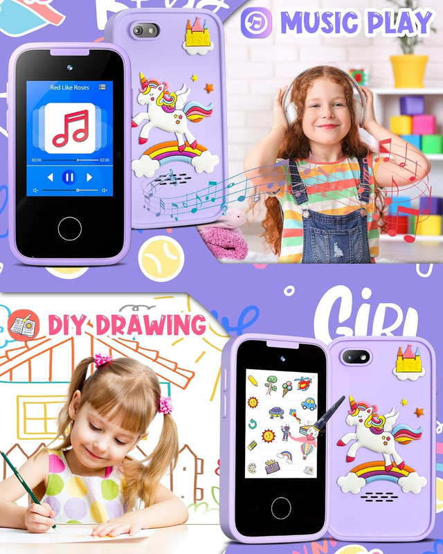Kids Smart Phone Unicorns Gifts for Girls 6-8 Year Old Touchscreen Toy Cell