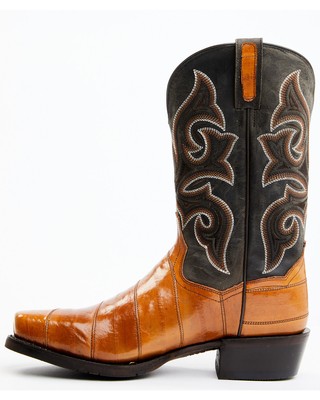 Pre-owned Dan Post Men's Camel Eel Exotic Western Boot - Square Toe - Dps699 In Brown