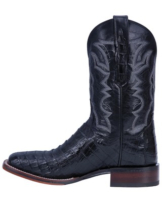 Pre-owned Dan Post Men's Kingsly Exotic Caiman Western Boot - Broad Square Toe - Dp4805 In Black