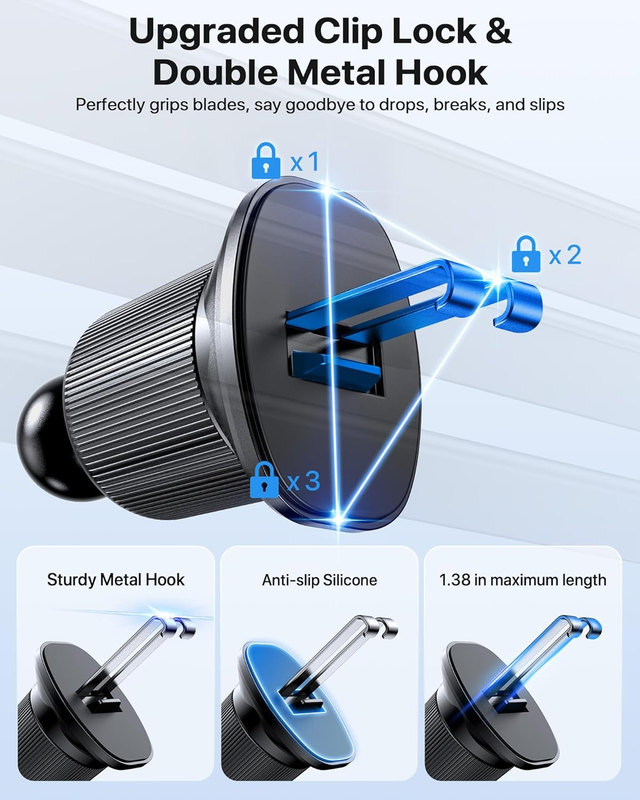 for MagSafe Car Mount, [Upgraded Steel Hook&Strong Magnets] Magnetic Phone Holde