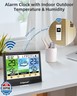 Geevon Weather Stations Wireless Indoor Outdoor Thermometer Hygrometer with Dew Point, Heat Index, Touch LCD Display Digital Weather Thermometer with Alarm Clock and Adjustable Backlight