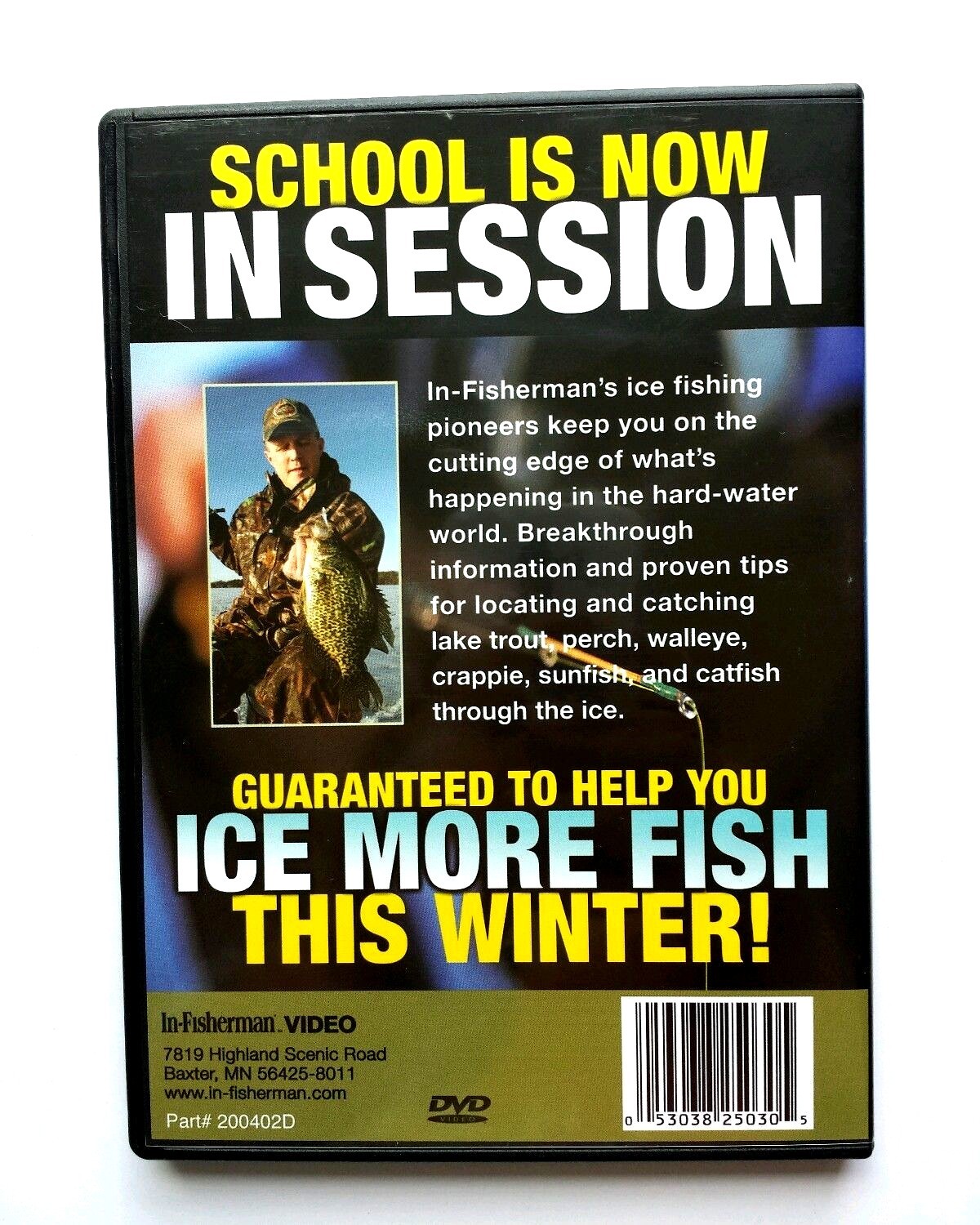 In-Fisherman Ice Tech DVD Trout Perch Walleye Crappie Sunfish Catfish Fishin NEW
