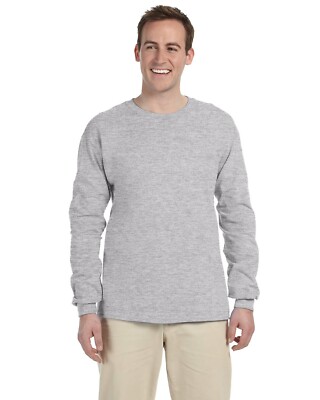 Gildan Ultra Cotton Mens Crewneck Long Sleeve T-Shirt S-5XL 2400 G240