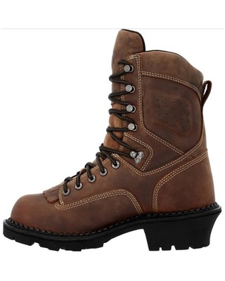 Pre-owned Georgia Boot Men's Logger 9&quot; Waterproof Work Boot - Composite Toe - Gb00540 In Brown