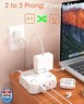 2 Prong Power Strip, WRXDMC 2 Prong to 3 Prong Outlet Adapter, 1400J Two Prong Surge Protector, 5ft Extension Cord, 8 AC Outlets with 2 USB C Port and 2 USB A Port, Wall Mountable, Ideal for Old House