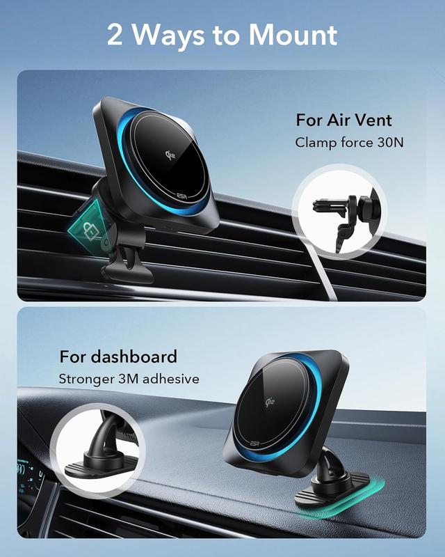 for Qi2 15W MagSafe Car Mount Charger CryoBoost, Phone Cooling Qi2-Certified Mag