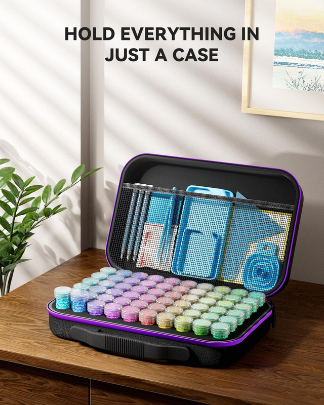 60 Slots Storage Container for Diamond Painting Kits for Adults,Portable Diamond