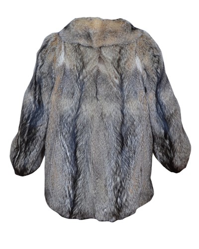 Pre-owned Handmade Man Real Coyote Fur Jacket Coat All Sizes Custom Sizes In Natural Color