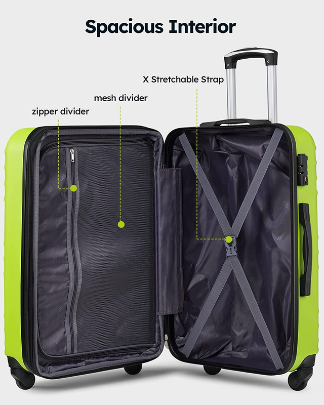 3 Piece Luggage Set Expandable (Only 24" & 28"), Hard Suitcase Set with Spinner