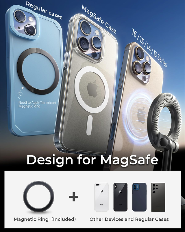2025 Upgraded Magsafe Car Mount Vacuum Suction Magnetic Phone Holder Car, 360° F