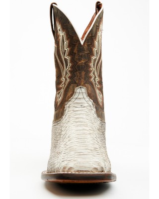Pre-owned Dan Post Men's Brutus Exotic Python Western Performance Boot Broad Square Toe In Beige