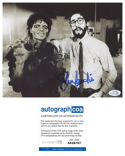 額入り　michael j flanagan　SING(44) JOHN LANDIS THRILLER MICHAEL JACKSON SIGNED AUTOGRAPH 8x10