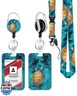 Heavy Duty ID Badge Holder with Retractable Badge Reel Clip, Breakaway Lanyards, Vertical ID Card Holder for Nurses, Doctors, Teachers, Women, Men - Sea-Turtle