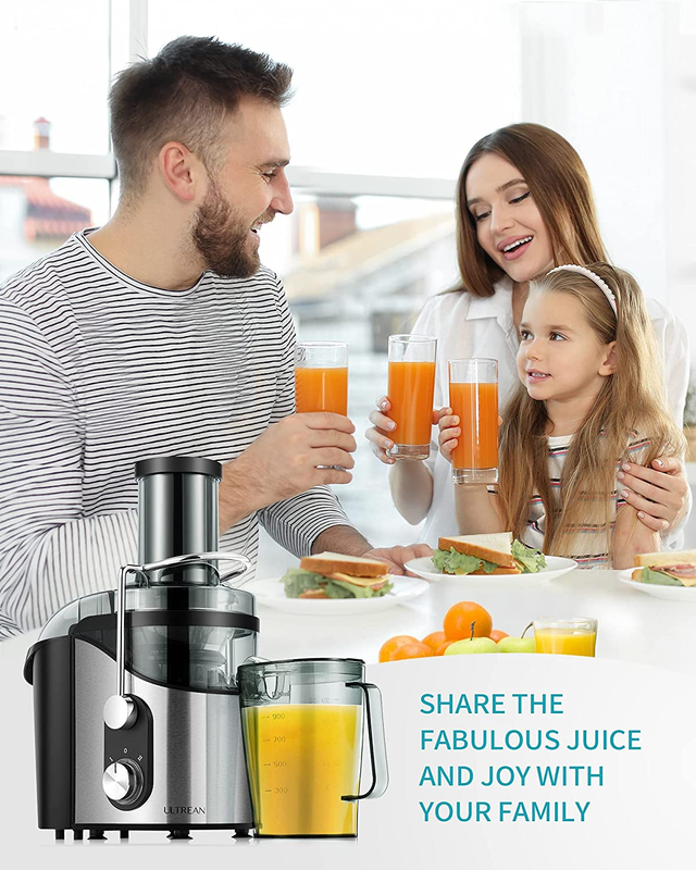 Juicer Machine, 800W Juicer with Big Mouth 3&rdquo; Feed Chute, Dual Speeds Centrifuga