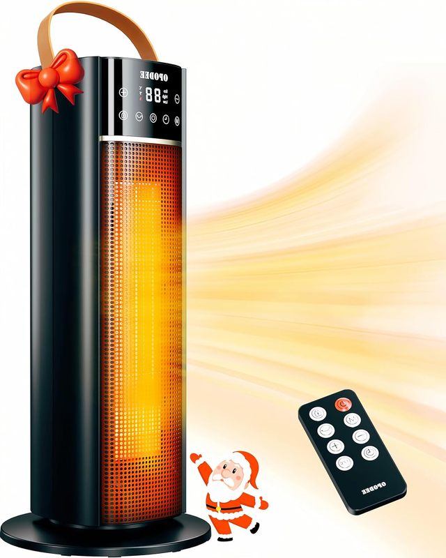 Space Heater, 1500W PTC Ceramic Heating 18" Electric Space Heater for Office, La