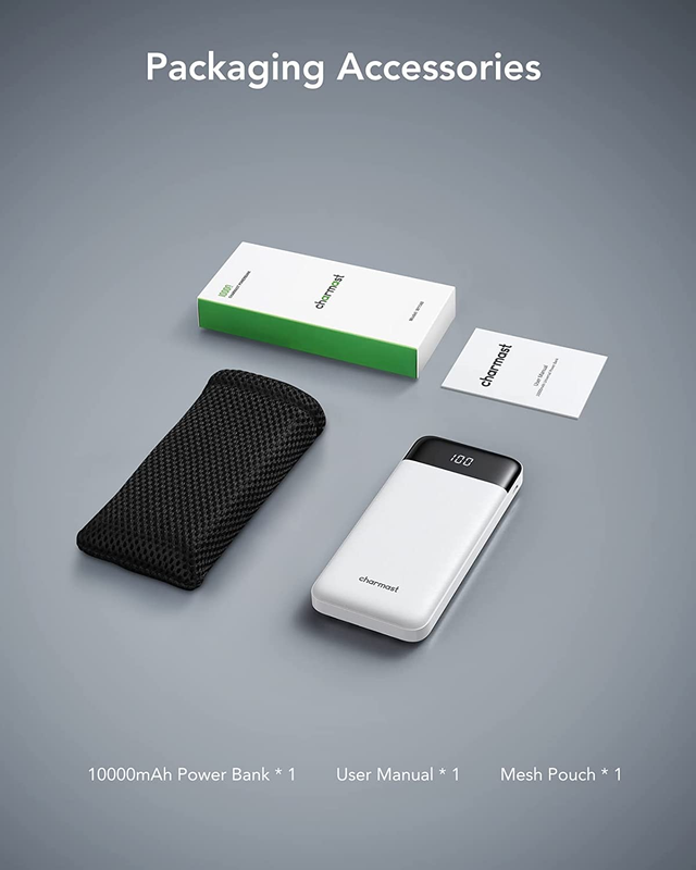 Portable Charger with Built in Cables, Power Bank with Cords Wires, Slim 10000mA
