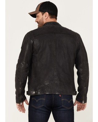 Pre-owned Mauritius Leather Men's Biker Jacket - Tamio Rf-gry X-large In Gray