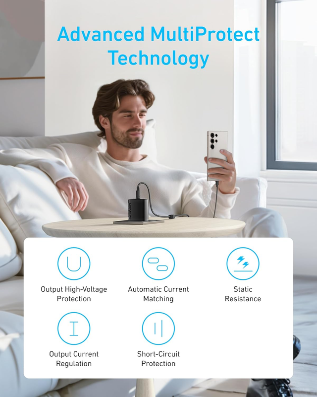 45W USB C Charger Block, PPS Fast Charger with USB-C Cable for iPhone 17/16/15 a