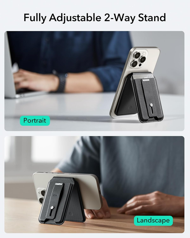 Magnetic Wallet (HaloLock), Geo iPhone Wallet Stand with Full Find My Functional