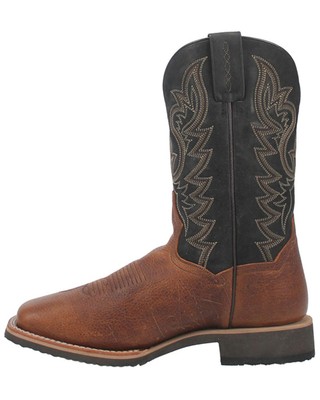Pre-owned Dan Post Men's Boldon Western Performance Boot - Broad Square Toe Brown 7.5 D