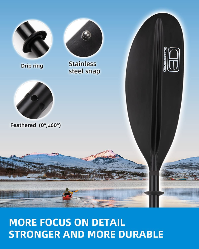 Kayak Paddle 218Cm/86In - 230Cm/90.5In - 241Cm/95In 90.5'' Black