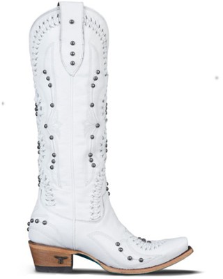 Pre-owned Lane Women's Cossette Western Boot - Snip Toe - Lb0469h In White