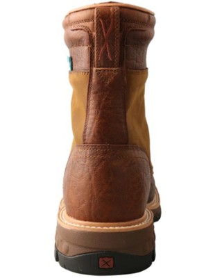 Pre-owned Twisted X Men's Cellstretch 8" Lacer Waterproof Leather Work Boot Broad - In Brown